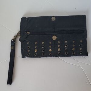 Vintage Y2K Studded faux leather wristlet clutch Purse / wallet